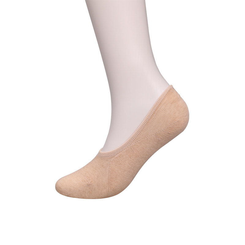 Kaus kaki wanita berbahan katun, jaring, jahitan tangan tak kasat mata berwarna alami WSD1401