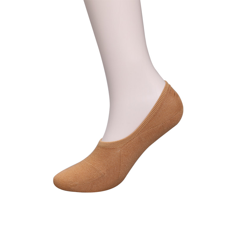 Kaus kaki wanita berbahan katun, jaring, jahitan tangan tak kasat mata berwarna alami WSD1401