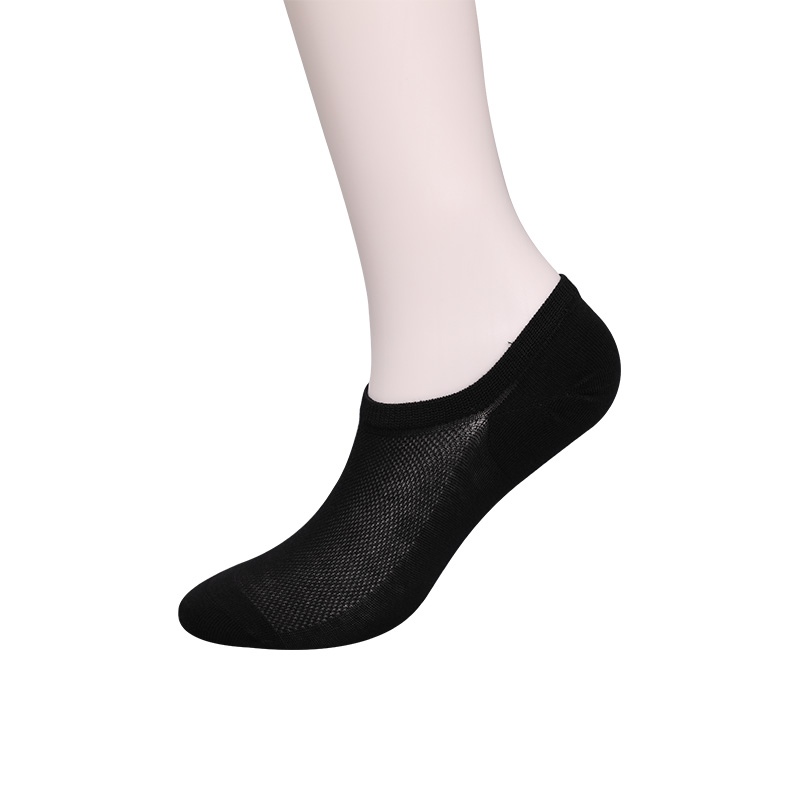 Kaus kaki wanita setengah jaring polos berbahan katun combed, nilon, dan spandeks ultra-tipis yang dijahit dengan tangan WSD1673