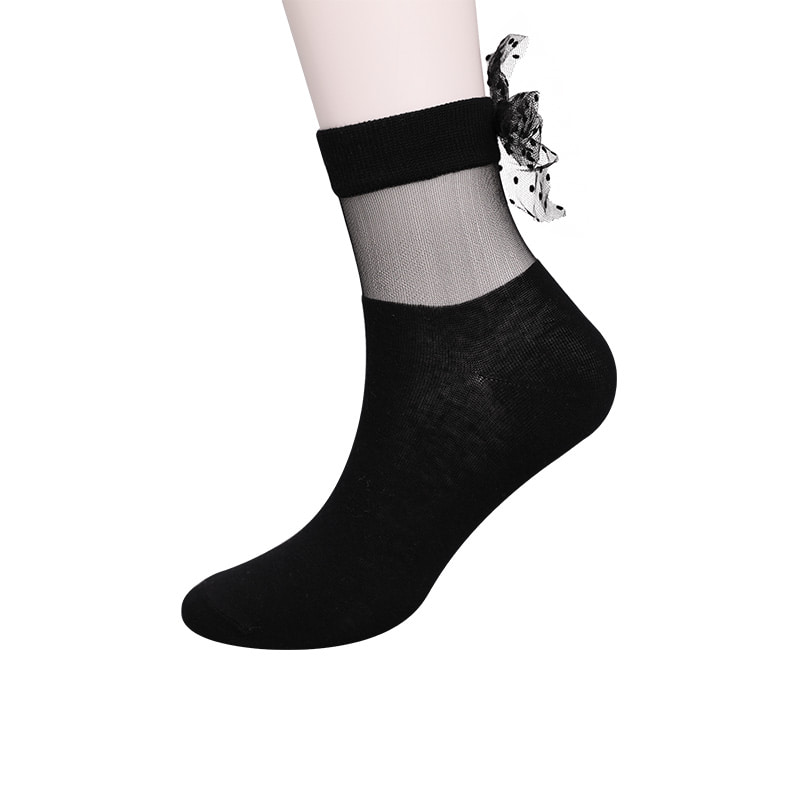 Kaus Kaki Wanita Bawahan Katun Sutra Kaca Modis Kaus Kaki Wanita Ikatan Simpul Sutra Transparan Jahitan Kaus Kaki Wanita Sutra Kristal WSD1911