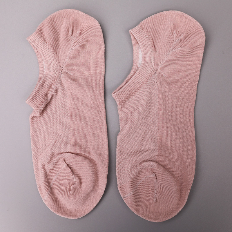 Kaus kaki wanita setengah jaring polos berbahan katun combed, nilon, dan spandeks ultra-tipis yang dijahit dengan tangan WSD1673
