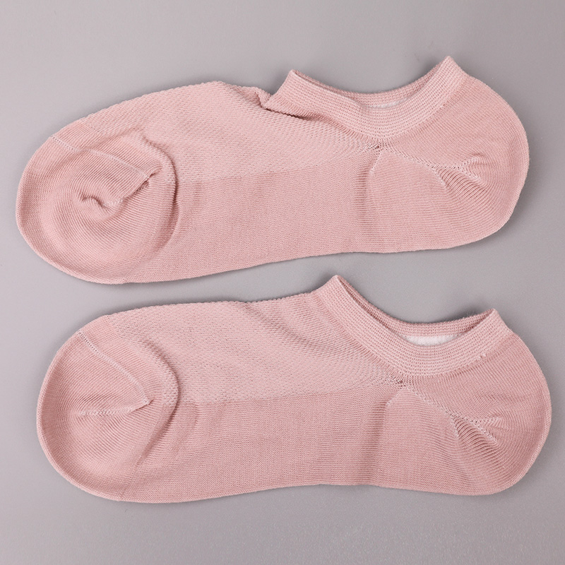 Kaus kaki wanita setengah jaring polos berbahan katun combed, nilon, dan spandeks ultra-tipis yang dijahit dengan tangan WSD1673