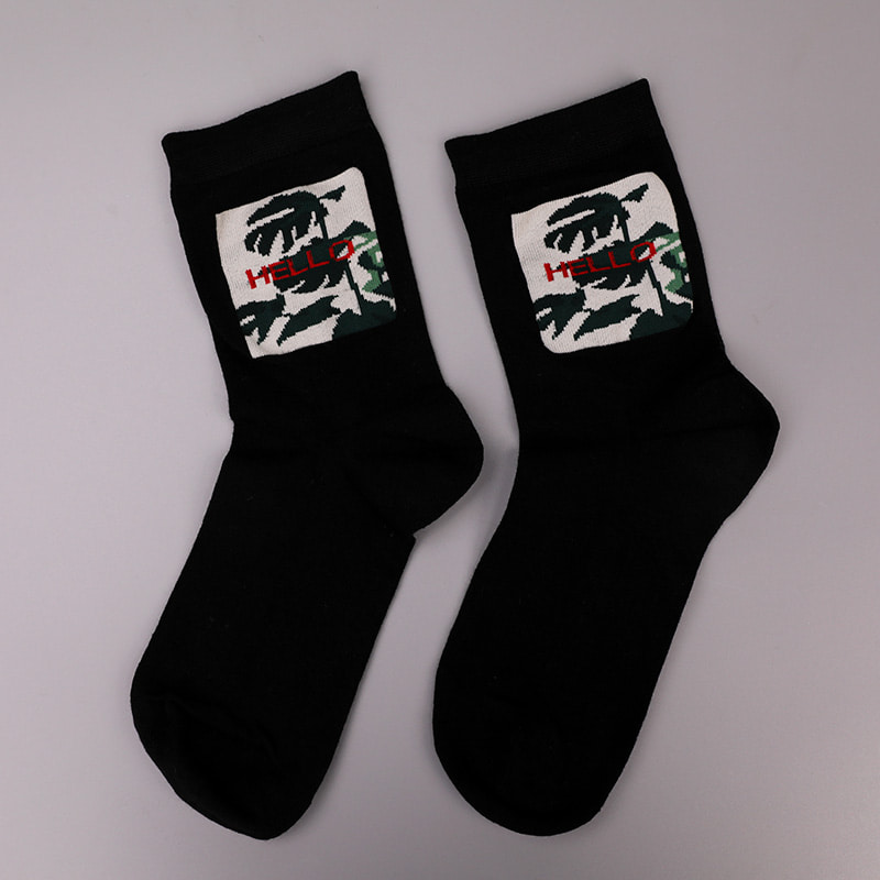 Kaus Kaki Pria Musim Gugur dan Musim Dingin Jahitan Tangan Jacquard Cetak 3D Imitasi Spandeks Dibungkus Nilon Sutra Putar Lembut WSD2850