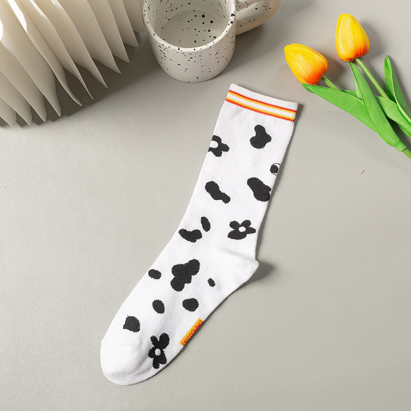 Grosir fashion animal happy cotton kaos kaki kru wanita korea lucu