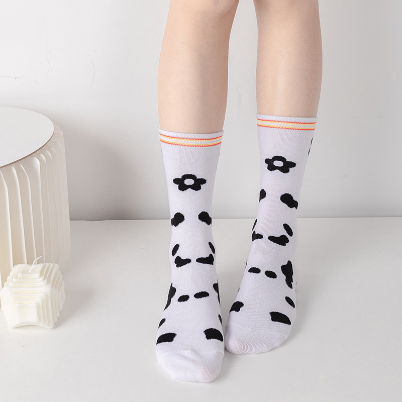 Grosir fashion animal happy cotton kaos kaki kru wanita korea lucu