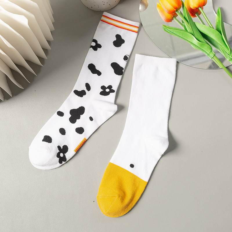 Grosir fashion animal happy cotton kaos kaki kru wanita korea lucu